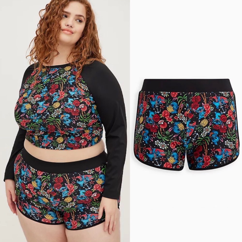 TORRID DOLPHIN SWIMSUIT SHORTS - DISNEY LILO & STITCH TATTOO